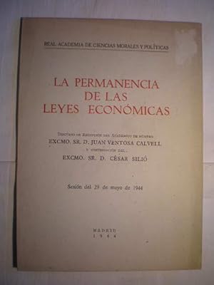 Imagen del vendedor de La permanencia de las leyes econmicas. a la venta por Librera Antonio Azorn