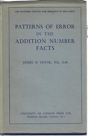 Seller image for Patterns of Error in the Addition Number Facts for sale by Michael Moons Bookshop, PBFA