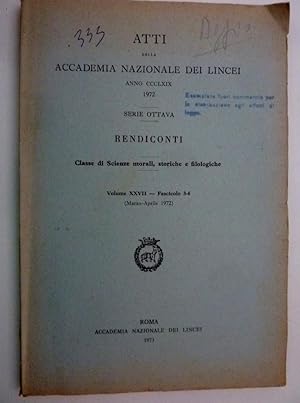 "ATTI DELLA ACCADEMIA NAZIONALE DEI LINCEI Anno CCCLXIX 1972 Serie Ottava RENDICONTI Classe di Sc...