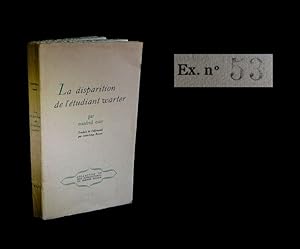 Seller image for La Disparition de l'tudiant Warter. for sale by Babel Librairie