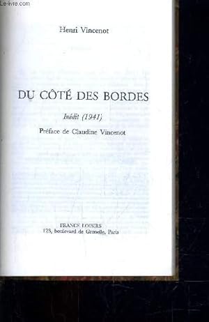 Image du vendeur pour DU COTE DES BORDES. mis en vente par Le-Livre