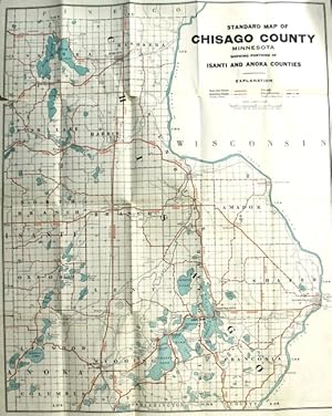 Standard map of Chisago County, Minnesota, showing selected roads in red [cover title]