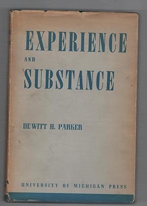 Experience and Substance: An Essay in Metaphysics