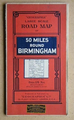 Seller image for Geographia Large Scale Map of 50 Miles Round Birmingham. for sale by N. G. Lawrie Books