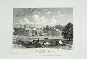 Original Antique Engraving Illustrating Hawkestone Park in Shropshire, The Seat of Sir Rowland Hi...