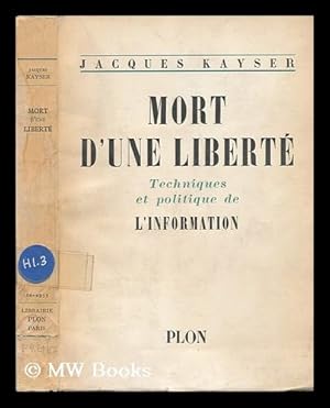 Seller image for Mort D'Une Liberte for sale by MW Books