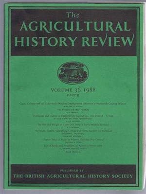 Imagen del vendedor de The Agricultural History Review, Volume 36 1988, Part II: a la venta por Bailgate Books Ltd