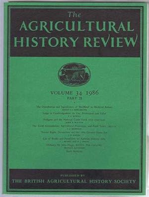 Seller image for The Agricultural History Review Volume 34 1986 Part II: The Distribution and Significance of Bordland in Medieval Britain; Sedge in Cambridgeshire - its Use, Production and Value; Pedigree and the National Cattle Herd circa 1750-1950; The Tariff Commissio for sale by Bailgate Books Ltd