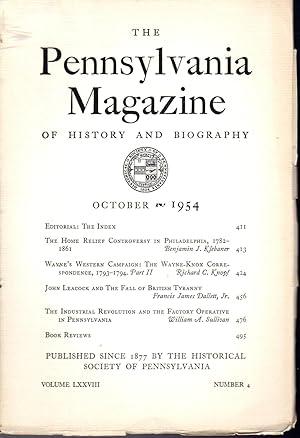 Seller image for The Pennsylvania Magazine of History and Biography, Volume LXXVIII, No. 4, October, 1954 for sale by Dorley House Books, Inc.