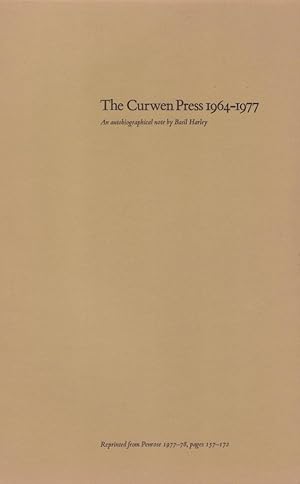 Seller image for The Curwen Press 1964-1977 - an Autobiographical Note for sale by The Bookshop at Beech Cottage