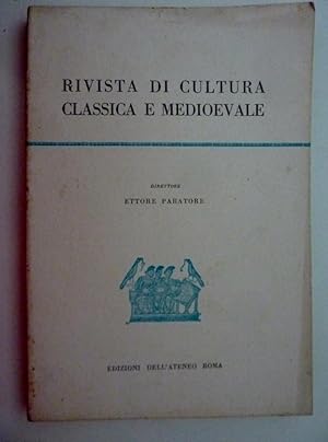 Seller image for RIVISTA DI CULTURA CLASSICA E MEDIOEVALE Direttore ETTORE PARLATORE Anno IV Numero 3 Settembre / Dicembre 1962" for sale by Historia, Regnum et Nobilia