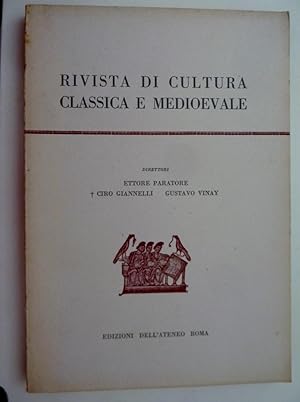 Seller image for RIVISTA DI CULTURA CLASSICA E MEDIOEVALE Direttori ETTORE PARLATORE, CIRO GIANNELLI. GUSTAVO VINAY Anno II Numero 2 Maggio / Agosto 1960" for sale by Historia, Regnum et Nobilia