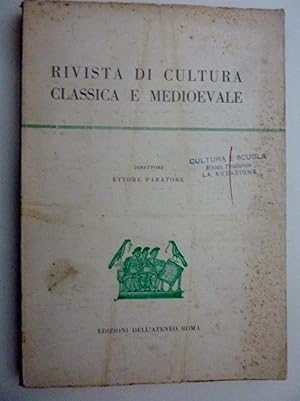 Seller image for RIVISTA DI CULTURA CLASSICA E MEDIOEVALE Direttore ETTORE PARATORE Anno IV Numero 1 Gennaio / Aprile 1962" for sale by Historia, Regnum et Nobilia