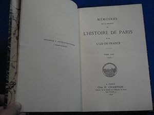 Mémoires de la Société de Paris et de l'Ile de France. Tome XXII (1895)