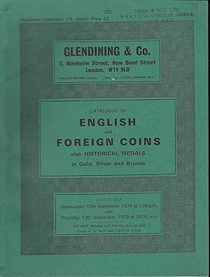 Bild des Verkufers fr *Glendining & Co. Catalogue of English and Foreign Coins also Historical Medals, 12th September 1979 zum Verkauf von Librairie Archaion