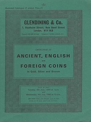 Bild des Verkufers fr *Glendining & Co. Catalogue of Ancient, English and Foreign Coins, 8th July 1980 zum Verkauf von Librairie Archaion