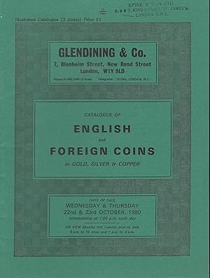 Bild des Verkufers fr *Glendining & Co. Catalogue of English and Foreign Coins, 22nd & 23rd October 1980 zum Verkauf von Librairie Archaion