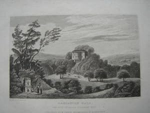 Original Antique Engraving Illustrating Barlaston Hall in Staffordshire. Published By W. Emans in...