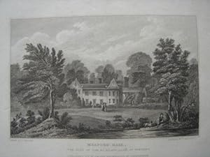 Original Antique Engraving Illustrating Meaford Hall in Staffordshire. Published By W. Emans in 1830