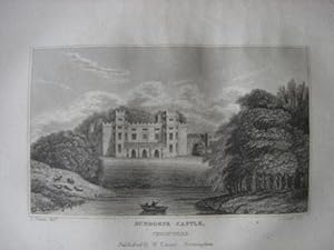 Original Antique Engraving Illustrating Sundorne Castle in Shropshire. Published By W. Emans in 1830