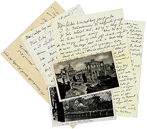 Bild des Verkufers fr 3 autograph letters signed and 2 autogr. postcards signed ("Oskar Kokoschka", "O. Kokoschka", "OK", or "Oskar"). zum Verkauf von Antiquariat INLIBRIS Gilhofer Nfg. GmbH