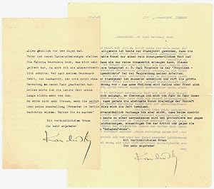 Bild des Verkufers fr 2 typed letters signed ("Kandinsky"). zum Verkauf von Antiquariat INLIBRIS Gilhofer Nfg. GmbH