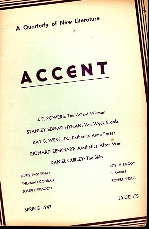 Seller image for Accent: A Quarterly of New Literature Volume 6, Number 2: Spring, 1947 for sale by Dorley House Books, Inc.