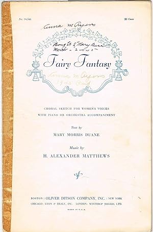 Fairy Fantasy (To the St. Cecilia Club, New York) (Choral Sketch for Women's Voices, with Piano A...