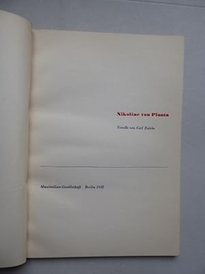 Seller image for Nikoline von Planta. Novelle. for sale by Antiquariat Heinzelmnnchen