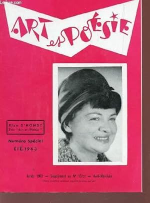 Imagen del vendedor de ART ET POESIE - ANNEE 1963 - NUMERO SPECIAL ETE 1963 - SUPPLEMENT AU N13-23 - AVRIL-MAI-JUIN / ELZA D'HONDT / LES PTT MARIENT SOLANGE / NOMBREUX POEMES. a la venta por Le-Livre