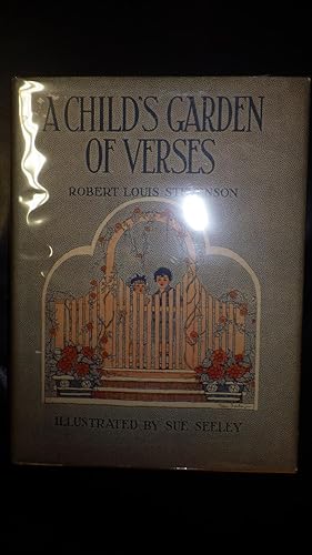 Seller image for A Child's Garden of Verses,"A Just Right Book", in Color Dustjacket by by James McCracken of Little boy & Girl Picket Fence Trellace Entrance with 2 Red Flower Pots, Rare Copy in Original Dust Jacket! Charming Poems of Child Days for sale by Bluff Park Rare Books