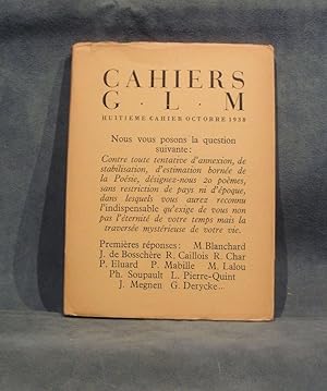 Seller image for Cahiers G.L.M. Huitime cahier, octobre 1938 for sale by A. Van Zaelen antiquariaat