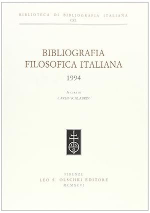 Bild des Verkufers fr Bibliografia Filosofica Italiana (1994) zum Verkauf von Libro Co. Italia Srl