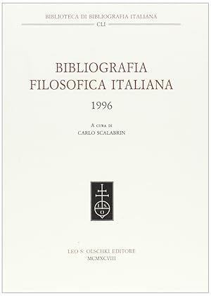 Bild des Verkufers fr Bibliografia Filosofica Italiana (1996) zum Verkauf von Libro Co. Italia Srl
