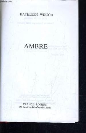 Image du vendeur pour AMBRE. mis en vente par Le-Livre