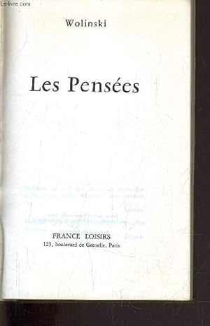 Bild des Verkufers fr LES PENSEES. zum Verkauf von Le-Livre