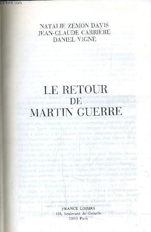 Bild des Verkufers fr LE RETOUR DE MARTIN GUERRE. zum Verkauf von Le-Livre