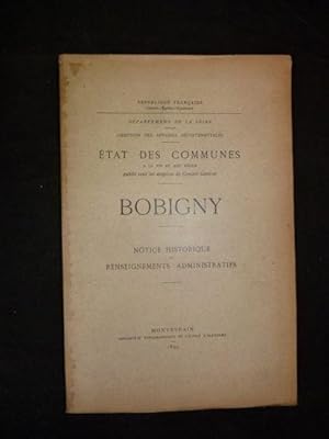 Département de la Seine. Direction des affaires départementales : Etat des communes à la fin du X...