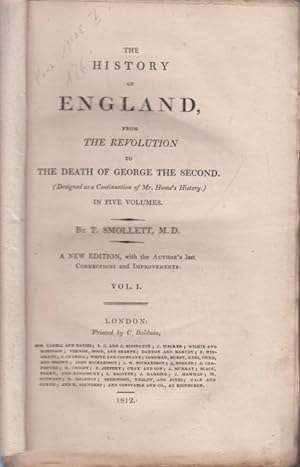 Seller image for The History of England, from the revolution to the death of George the second. Only Volume I. for sale by Antiquariat Carl Wegner
