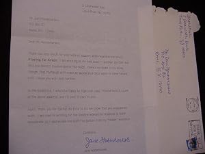 Seller image for SIGNED LETTER for sale by Daniel Montemarano