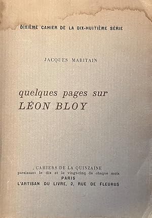 Seller image for Quelques pages sur Lon Bloy * for sale by OH 7e CIEL