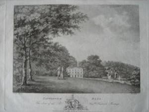 Original Antique Engraving Illustrating Papplewick Hall, The Seat of Rt. Hon. Frederick Montagu. ...