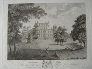 Original Antique Engraving Illustrating Wollaton Hall, The Seat of Rt. Hon. Lord Middleton. Publi...