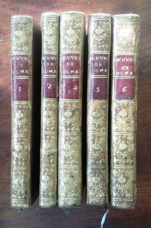 Oeuvres philosophiques de M. D. Hume traduits de l'anglois. 6 tomes en 5 volumes