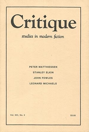 Seller image for Critique: Studies in Modern Fiction for sale by Kenneth A. Himber