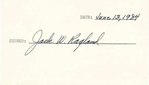 Seller image for Autograph Note Signed for sale by Main Street Fine Books & Mss, ABAA