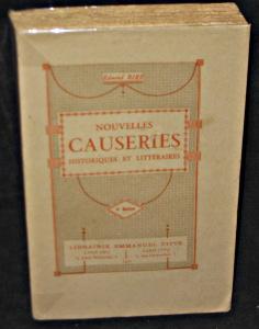 Seller image for Nouvelles causeries historiques et littraires for sale by Abraxas-libris