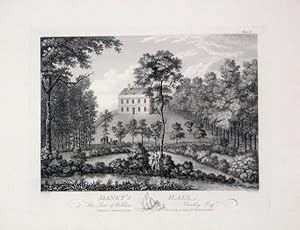 Original Antique Engraving Illustrating Danet's Hall, The Seat of William Bentley Esq. Published ...