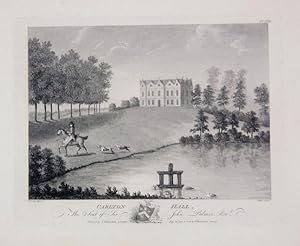 Original Antique Engraving Illustrating Carlton Hall, The Seat of Sir John Palmer Bart. Published...
