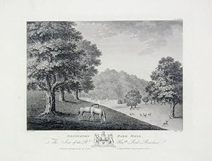 Original Antique Engraving Illustrating Donington Park Hall, The Seat of the Rt. Hon. Lord Rawdon...